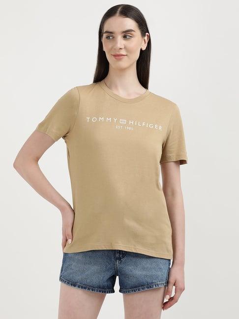 tommy hilfiger khaki graphic print t-shirt