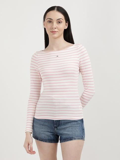 tommy hilfiger light pink striped t-shirt