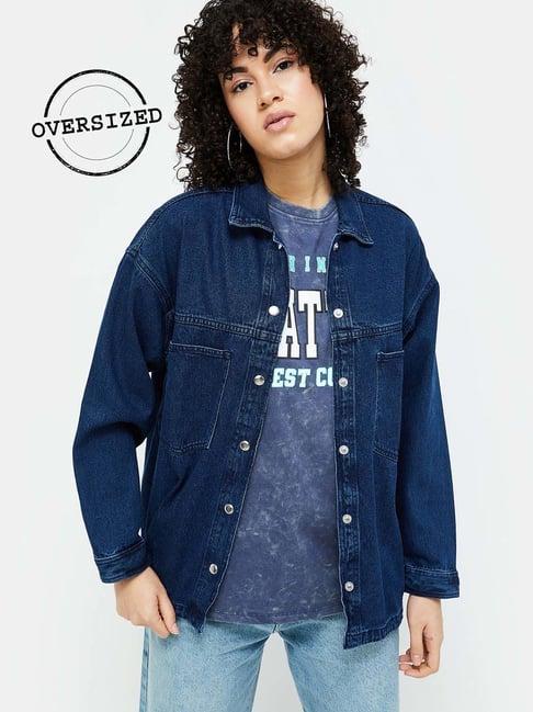 ginger by lifestyle blue cotton denim jacket