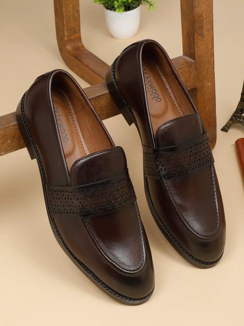 teakwood leathers men's brown formal loafers