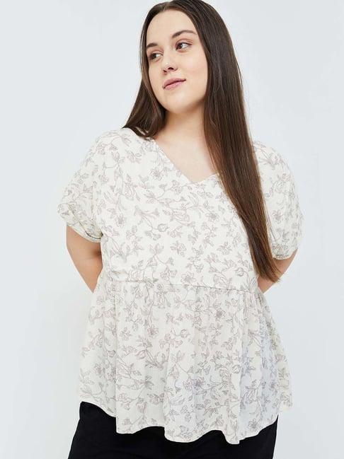 nexus by lifestyle off white printed top