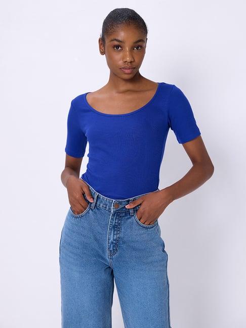 cover story blue regular fit top