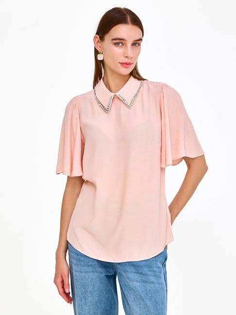 cover story pink regular fit top