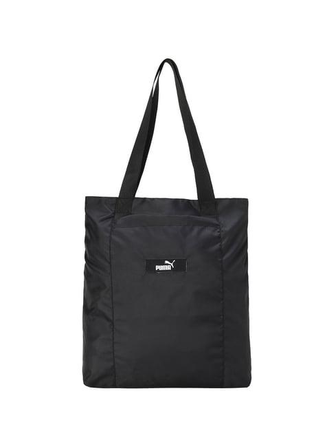 puma black solid tote handbag