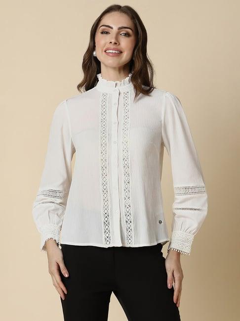 allen solly white regular fit shirt