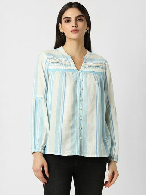 van heusen blue striped shirt