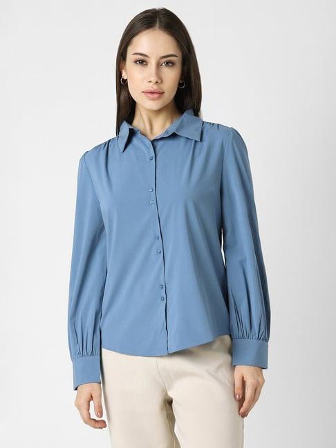 van heusen blue regular fit shirt