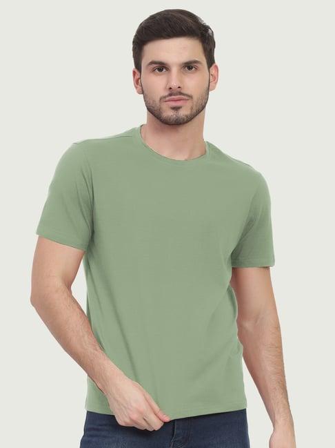 freecultr moss green cotton regular fit t-shirt