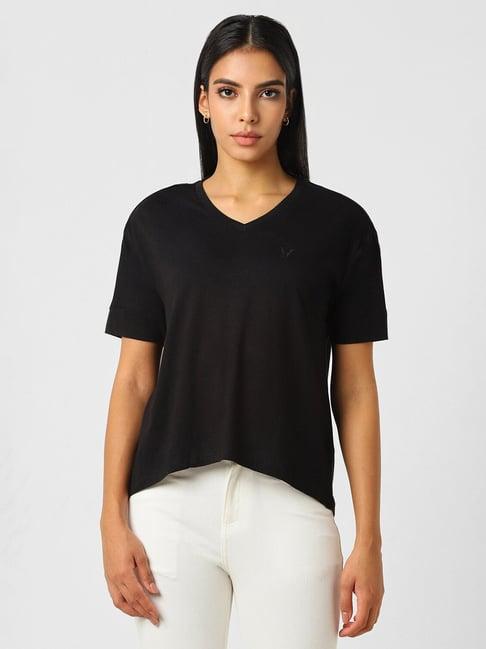 van heusen black regular fit t-shirt