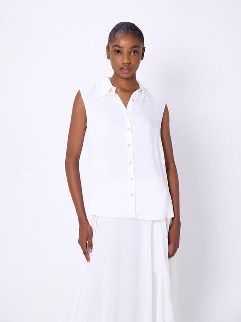 cover story white regular fit shirt