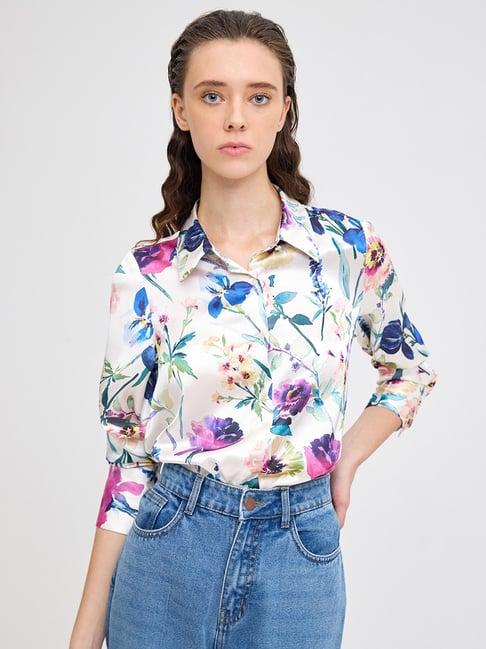 cover story off white floral print shirt