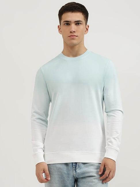 united colors of benetton green regular fit ombre sweatshirt