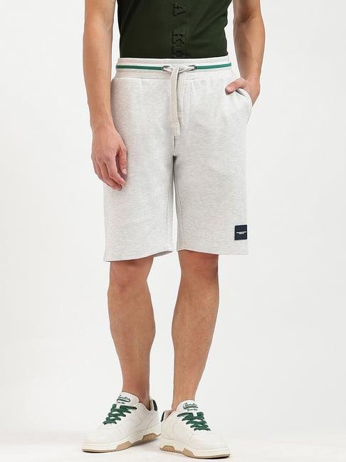 united colors of benetton grey regular fit striped shorts