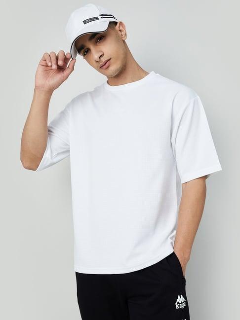 kappa white regular fit printed t-shirt