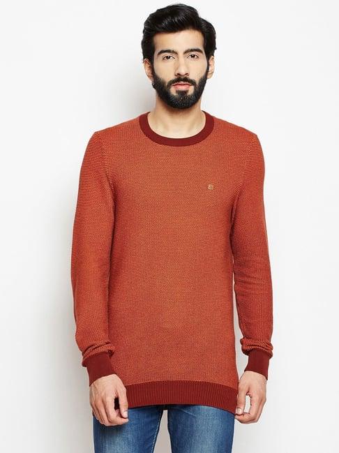 crimsoune club orange regular fit printed sweater