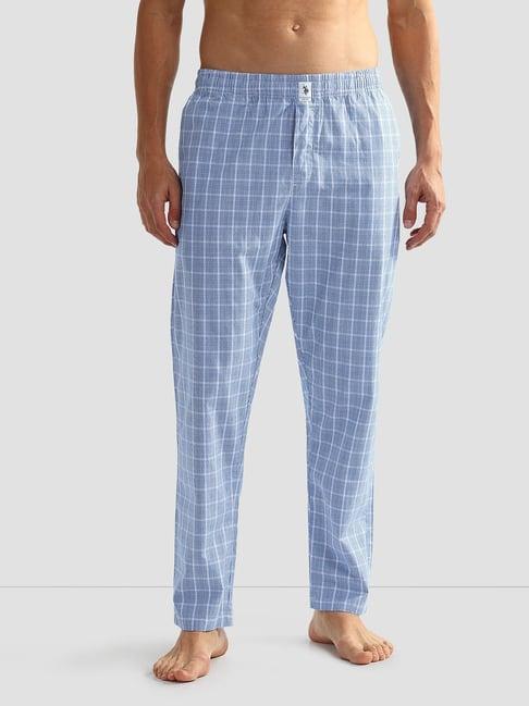 u.s. polo assn. light blue regular fit check lounge pants