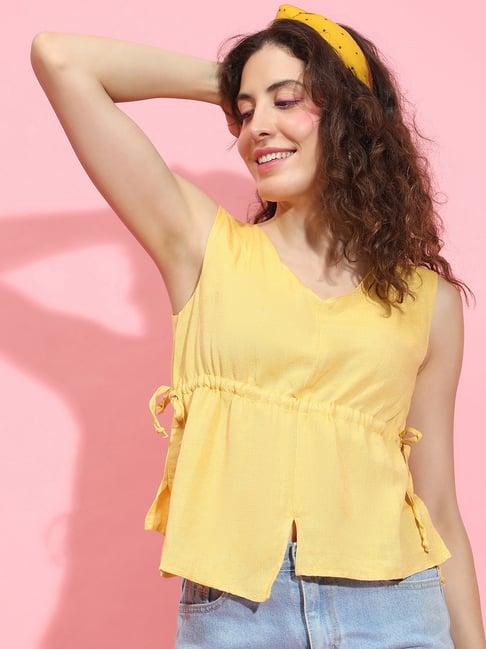 oxolloxo yellow cotton regular fit top