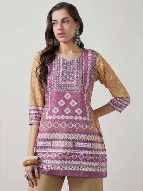 soch onion pink embroidered tunic