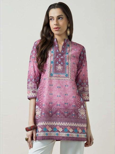 soch onion pink embroidered tunic