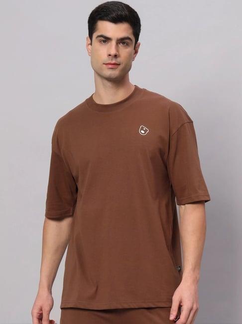 griffel brown cotton loose fit t-shirt