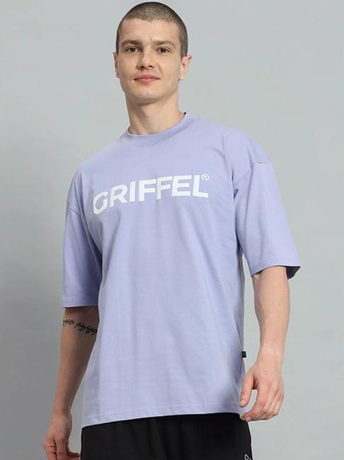 griffel mauve cotton loose fit printed t-shirt