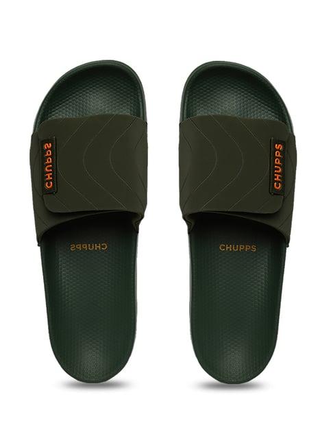 chupps men's flow ergox plus olive slides