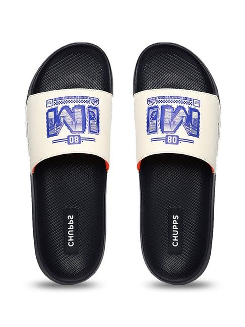 chupps men's mumbai indians white slides