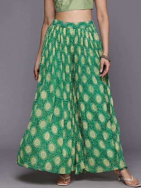 varanga green printed palazzos