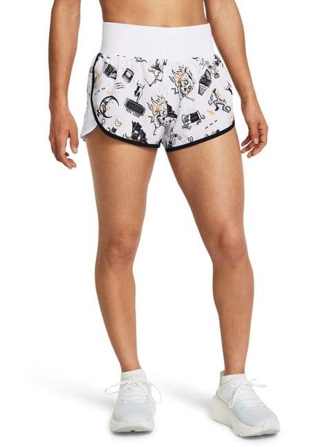 under armour white printed sports shorts