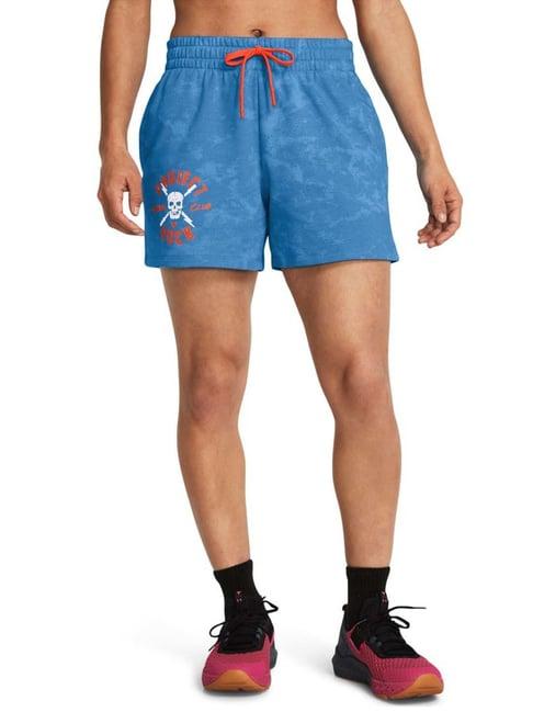 under armour blue cotton printed sports shorts