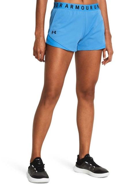 under armour blue printed sports shorts