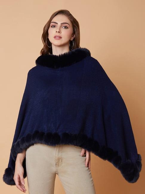 showoff navy regular fit poncho