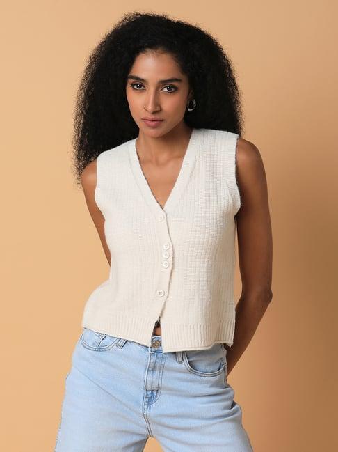 showoff beige regular fit cardigan