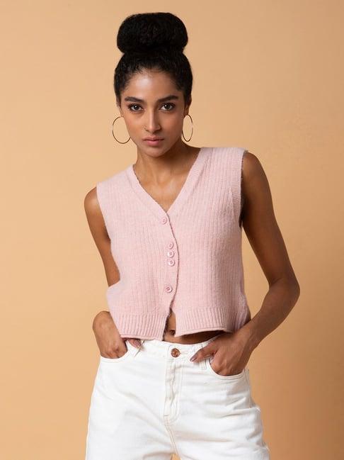 showoff peach regular fit cardigan