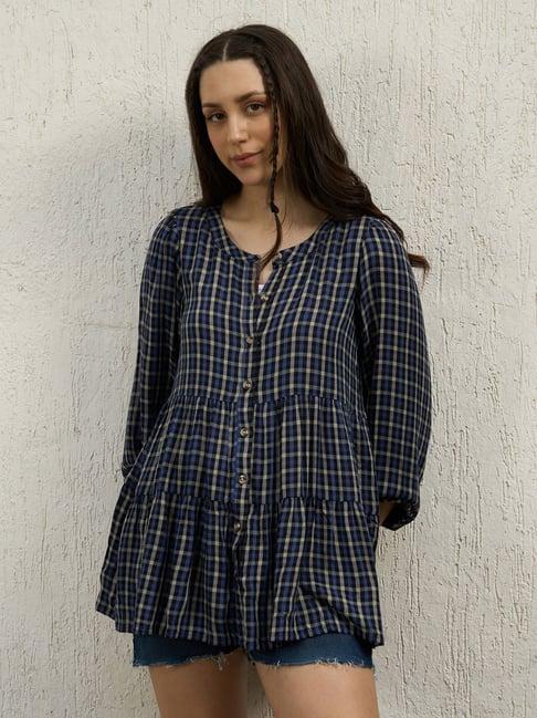 hubberholme black check casual shirt