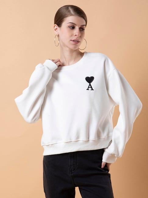 showoff white graphic print sweatshirt