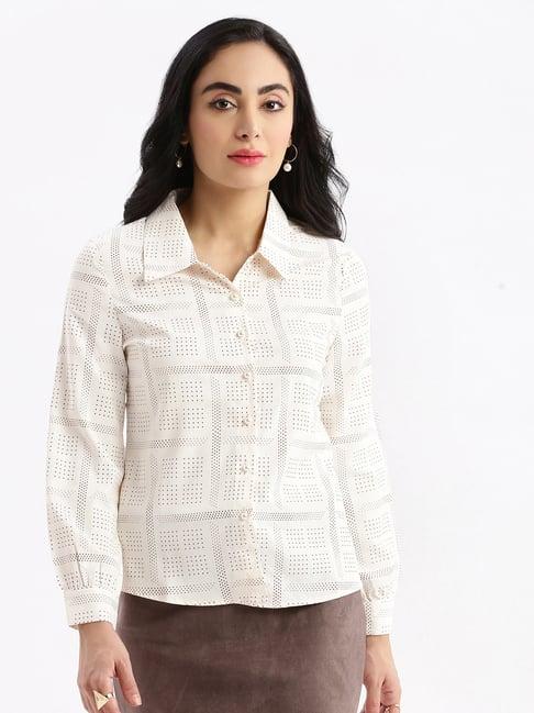 showoff cream printed shirt