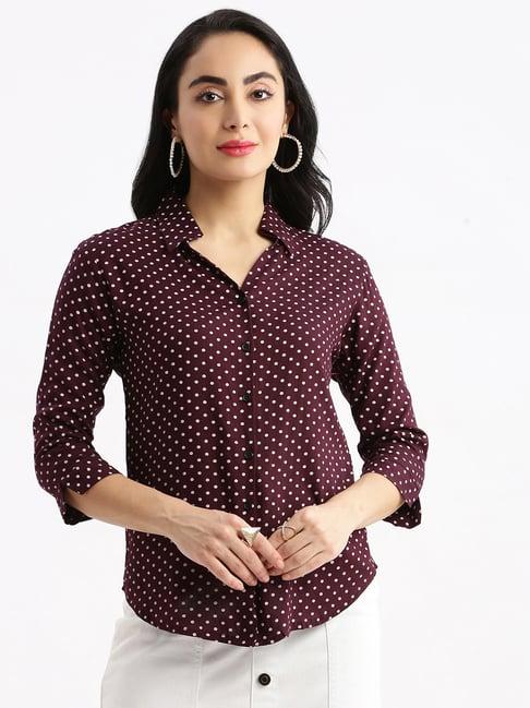 showoff purple polka dot shirt