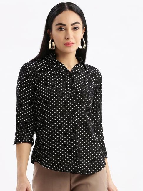 showoff black polka dot shirt