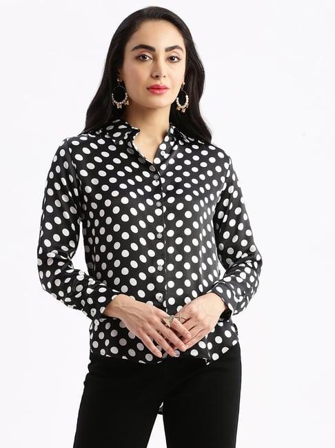 showoff black & white polka dot shirt