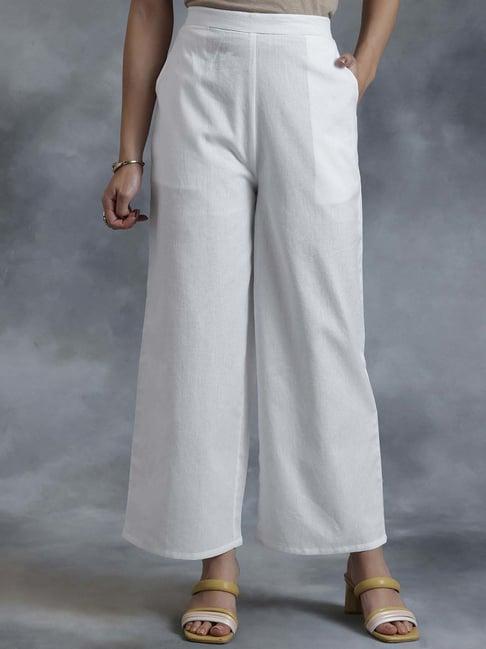 libas white cotton palazzos