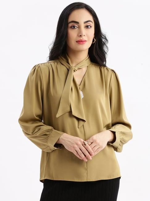 showoff khaki regular fit top