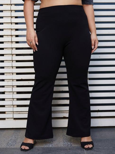 curve by kassually black regular fit mid rise pants