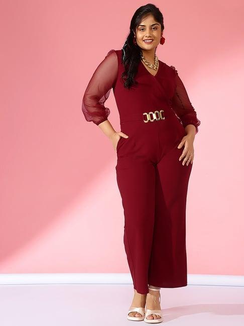 curve by kassually maroon jumpsuit