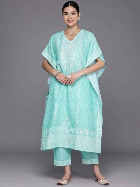 libas blue printed kurta pant set