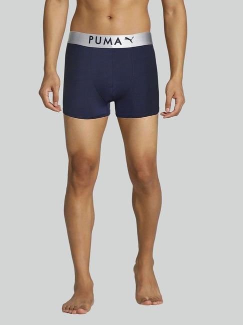 puma blue cotton regular fit trunks