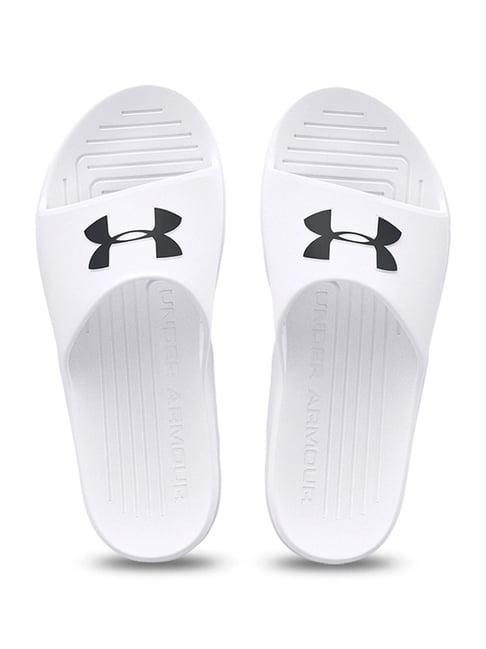 under armour men's core pth white slides