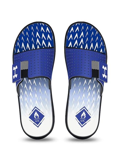 under armour men's u mercenary blue slides