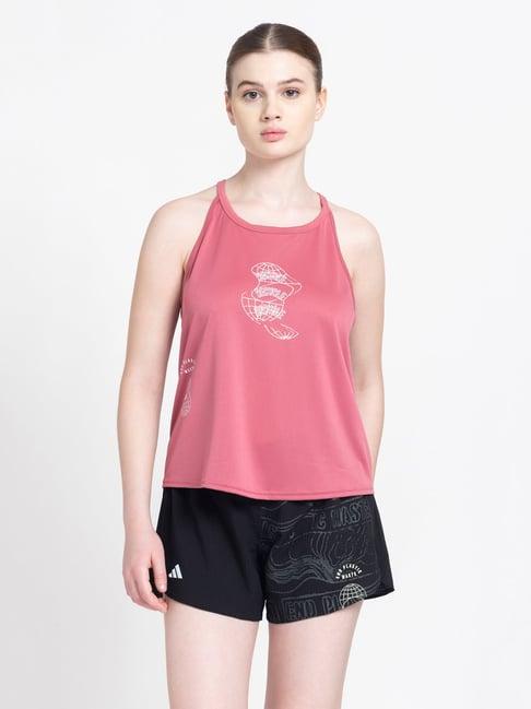 adidas pink printed tank top