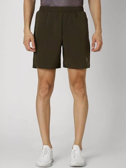 van heusen olive regular fit shorts